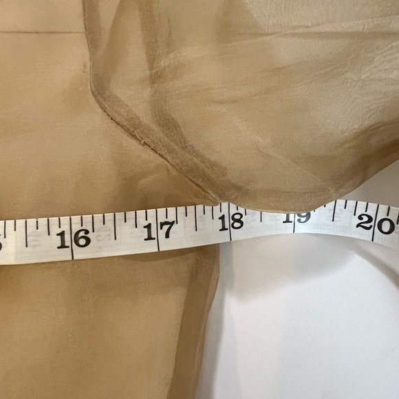 Ideology Vintage 100% Silk Gold Sheer Pintuck Button-Down Blouse - Small - Flaw - Picture 5 of 12